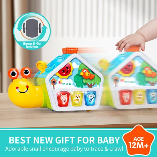 FS Montessori Toys for 1 Year Old, Sensory Toys for Toddlers 1-3 with Crawling Function, 6 in 1 Activity Cube with Bilingual Baby Phone, Music & Light Baby Learning Toys for 6 8 9 10 12 18 Month Old