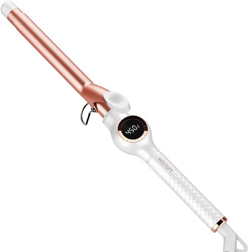 WEEYUM 3/4 Inch Curling Iron, Long Barrel Curling Wand for Hair, Ceramic Tourmaline Hair Curling Iron Double Voltage(100-240V)