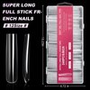 AORAEM Extra Long Square Full Cover Nail Tips 240PCS XXXL Clear Full Cover Fake Nails False Nails 12 Sizes Tapered Square Press on Fake Nail Tips for Acrylic Nails Salons Home DIY with Box