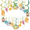 30Pcs Jungle Animals Theme Party Decoration,Safari Hanging Swirl Ceiling Whirl Party Supply for Boy Birthday Party Decorations, Baby Shower Party Hanging Decor
