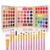 UCANBE Professional 86 Colors Eyeshadow Palette with 15pcs Makeup Brushes Set Matte Glitter Long Lasting Highly Pigmented Waterproof Contour Blush Powder Highlighter All in One