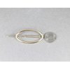 Gold oval barrette outline shape metal hair clip barrette shiny clip oblong lightweight small barrette