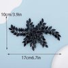 Teyglen Bridal Black Crystal Rhinestones Shiny Hair Comb Back Side Hair Comb Wedding Headpiece Prom Party Festival Hair Accessories for Women and Girls