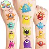Monster Temporary Tattoos for Kids, 96PCS Birthday Party Decorations Supplies Party Favors Supper Cute Little Monster Tattoo Sticker Style Gift Ideals for Boys Girls Schools Prizes Themed