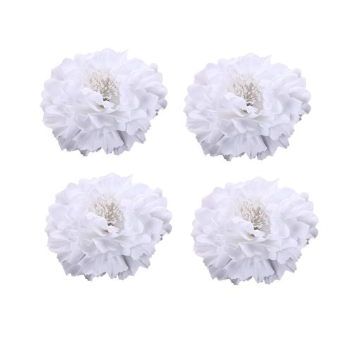 Koolgil Women's 4Pcs Bohemia Peony Flowers Hairpin Hair Clip Flower Brooch for Travel Party Festivals (White)