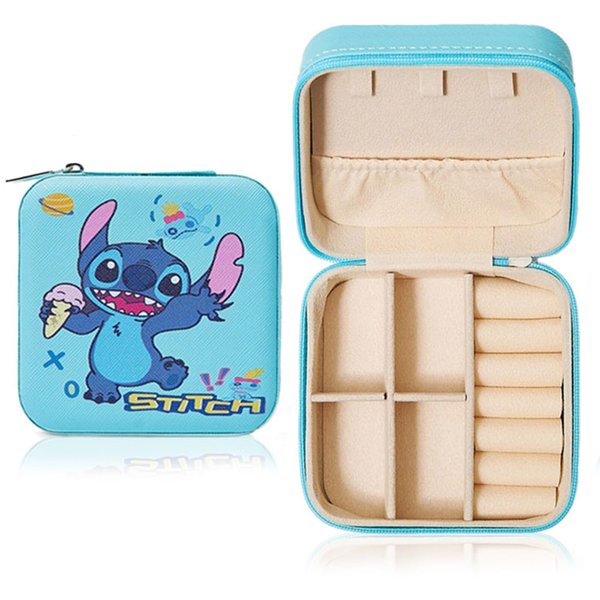 Mrdyuj Travel Jewelry Box, Cute Mini Travel Jewelry Case, Portable Jewellery Storage Holder for Earrings Necklace Rings (Blue)