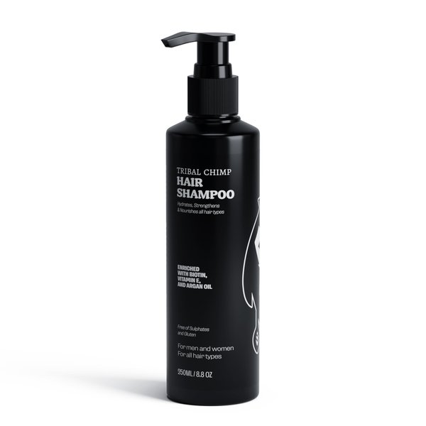Tribal Chimp Hair Shampoo - Moisturizing Shampoo for Men and Women - For All Hair Types - Removes Excess Oil, Strengthens and Nourishes, 8.8oz
