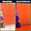 3 Pack 3.3Ft x 6.6Ft Orange Glow in The Dark Foil Fringe Curtain Backdrop Party Supplies, Fluorescent Macaron Metallic Tinsel Foil Streamers Curtain Photo Booth for Neon Birthday Party Decorations