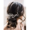SWEETV Wedding Hair Clip Comb Handmade Bridal Hair Accessories for Women Wedding Hair piece,Silver
