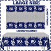 Guzbewu 90th Birthday Party Supplies for Men,3pcs Sliver Blue 90th Birthday Tablecloth Rectangle Happy 90th Birthday Table Cloth for Blue 90th Birthday Decorations