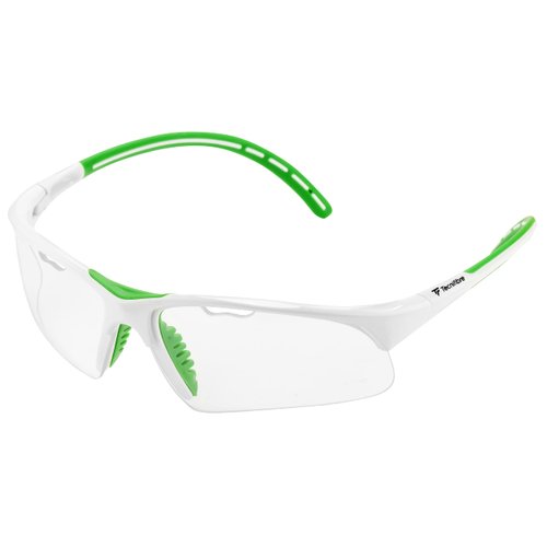Tecnifibre Squash Eyewear (White/Green) Adjustable Safety Glasses