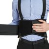 NeoTech Care Lumbar Brace with Removable Pants Clips & Detachable Suspenders - Back Support Belt - Adjustable, Light, Breathable - Shoulder Holsters - Work, Posture - Black (Size S)