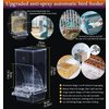 Kenond No Mess Bird Feeder Water Dispenser Set, Automatic Parrot Feeder Cage Accessories, Clear Parakeet Seed Container Food Feeder Drinker for Cage, Cockatiel Squirrel Finch Lovebirds Budgies Canary