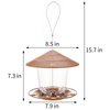 Hanizi Hanging Bird Feeder Squirrel Proof for Outdoor Wild Bird Seed, Outside, Garden Yard Decoration (Brown)