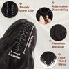 BARSDAR Brown Ponytail Extension, 14 In Claw Clip Short Wavy Ponytail Hair Extensions Thick Soft Synthetic Clip in Pony Tails Hairpieces for Women Girls Daily Party Halloween (Dark Brown)