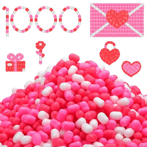 Junkin 1000 Pcs Magic Foam for Crafts Puffs Corn Craft Kit Arts and Crafts Bulk for Stem Building Model Toys for Kindergarten School Stimulates Creativity Supplies(Elegant Color)