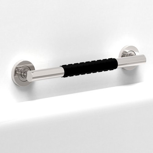 AmeriLuck 16 inches Designer Bath Safety Grab Bar with Anti-Slip Soft Grip, ADA Compliant 500lbs Loading Capacity, Collection Glacier, Stainless Steel Polished
