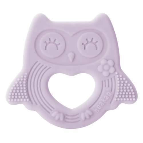 haakaa Silicone Owl Teether,Food-Grade Smiling Teething Toy for Infants, Soft Chew Toys for Babies, BPA Free, Toy for 3 Months+ Lavender