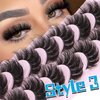 Mink Lashes Fluffy False Eyelashes Natural Look 14-17mm Cat Eye Lashes Pack, 5D Wispy Curly Fake Lashes by TNFVLONEINS - 21 Pairs 3 Styles