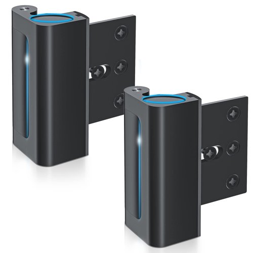 2 Pack AceMining Door Reinforcement Lock Withstands 800lbs of Force - Black Extra Door Lock with 8 Screws Prevents Unauthorized Entry,Add a Door Security Lock for Home Safety & Privacy