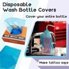 Tattoo Wash Bottle Bags, Usiriy 250pcs Wash Bottle Covers Sleeves Disposable Squeeze Bottle Bag Cover Tattoo Bottle Bags Blue 6 X 10 Inch Cleaning Supplies