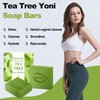 Bgtecho 3PCS Yoni Soap Bars,Yoni Bar Soap for Women,100% Natural Organic Yoni Soap Bars,Tea Tree Yoni Wash Eliminates Odor Ph Balance 3.53 OZ/100g,with Foaming Net(Tea Tree)