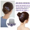 4 PCS Luxury Sparkly Glitter Flower Leaf Rhinestone Black Plastic Hair Side Combs Stylish Elegant Bride Hair Combs French Twist Hairpin Fine Hair Glitter with Long Teeth Hair Barrettes for Women Girls