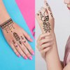 XMASIR 12 Sheets Henna Tattoo Stencils, Glitter Airbrush Hand Temporary Tattoo Stickers Indian Arabian Self Adhesive Tattoo Templates (S5-12P)