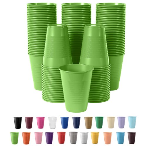 Exquisite 12 oz Lime Plastic Cups For Party 50 Pack | Lime Disposable Cups | Lime Party Cups Disposable | Plastic Party Cups Lime | 12 oz Plastic Cups Disposable | Plastic Drinking Cups