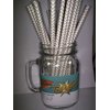 Gray Chevron Stripe Vintage Paper Drinking Straws 25 ct. - Twilight Parties