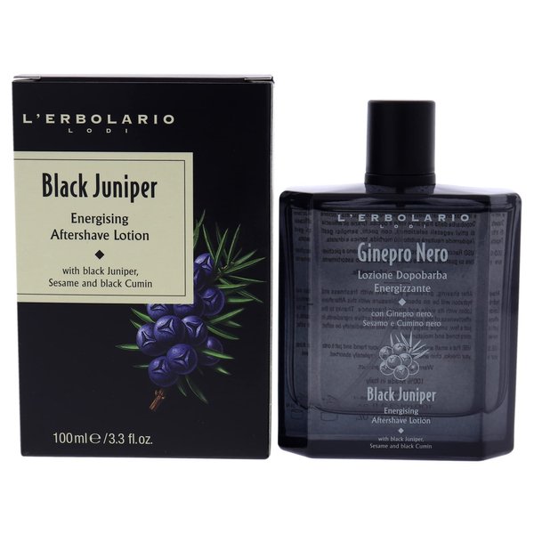 L'Erbolario Black Juniper Energising Aftershave Lotion - Refreshing And Toning Properties - Restorative Effect - Ideal Comfort For Skin On Face And Neck - Plant-Derived Active Ingredients - 3.3 Oz