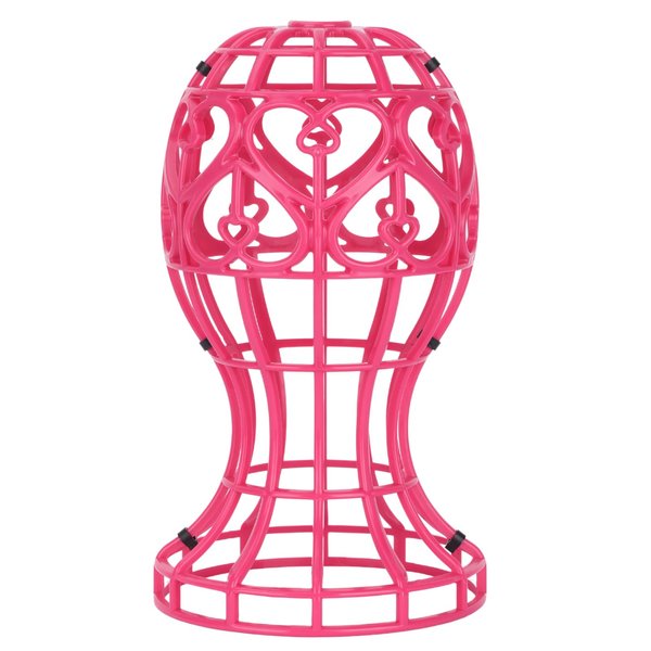 Wig Stand - Wig Head Stand to Support Short Wigs and Hats. Features a Heart-Shaped Cutout Design. Simple and Lightweight, Suitable for use at Home, Salons, and Various Settings(rose red)