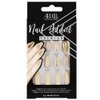 Ardell Nail Addict Premium Artificial Nail Set, Nude Jeweled Coffin Shaped With Gold Accents, 24 Press On Nails, Glue On Nails For An Easy Manicure