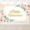 Avezano Happy Retirement Backdrop for Women Rose Pink Floral Gold Dots Retirement Party Banner Lady's Retirement Party Decorations The Aged Women Retirement Party Supplies 70.8 x 43.3 Inch