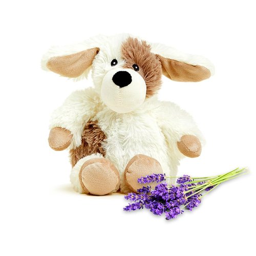 Warmies Junior Microwavable & Weighted Stuffed Animals, Puppy - Heated Stuffed Animal Plushie for Warmth & Comfort - Cute Soft Plush Toys for Adults & Children (Boys, Girls, Babies & Toddlers)