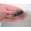 Small blue crystal flower filigree hair barrette clip bridal clip bridal