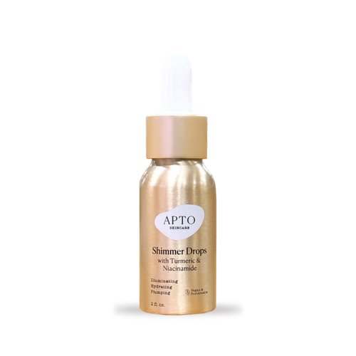 APTO Shimmer Drops w/Turmeric & Niacinamide: Nourishing Serum for a Subtle Sun-Kissed Face or Body Glow, 2 fl. oz.