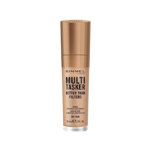 Rimmel Multi-Tasker Better Than Filters, 002 Fair Light, Face Primer, Glow Booster and Highlighter, Vegan Formula, Anti-Ageing Benefits, Light-Reflecting Pigments, Giant Soft-Touch Wand, 1oz