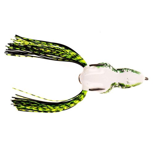 Scum Frog Scumdog Topwater Bass Fishing Hollow Body Frog Lure with Weedless Hooks, Natural Black & Green, 5/8 Ounce