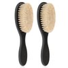 Slick Back Hair Brush, 2 Pack Soft Bristle Smoothing Hair Brushes for Women Curly Hair Detangling,Restores Shine, Horse Bristle Barber Fade Brush Beard Brush for Men, Professional Barber Accessories