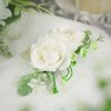 Fangsen Wedding Rose Flower Hair Comb Bridal Floral Hair Headpiece for Brides and Bridesmaids (White)