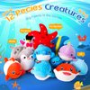 12 Pcs Mini Ocean Animal Plush Toys Sea Creatures Stuffed Toy Soft Plush Sea Life Small Stuffed Animals Plush Keychain Decorations for Carnival Prizes Christmas Tree Birthday Party Bag Fillers