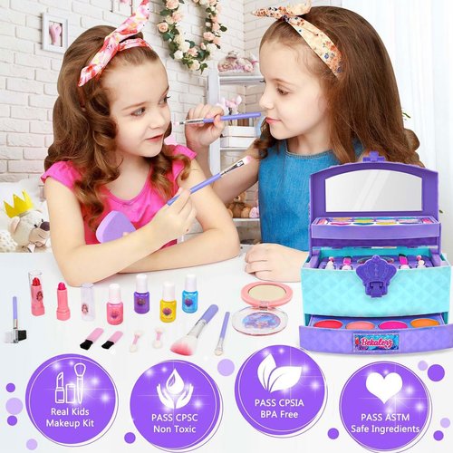 Toys for Girls,Washable Real Kids-Makeup-Kit-for-Girl,Toddler-Toys for 3 4 5 6 7 8 9 10 11 12 Year Old Girl,Christmas Birthday Mermaid-Gifts-for-Girls,Makeup-for-Kids-Toy,Princess-Dresses-Up-for-Girls