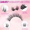 Cat Eye Lash Clusters Kit Wispy Eyelash Clusters Kit Fluffy Manga DIY Lash Extensions Kit Natural LC Curl Individual Lashes with Lash Bond and Seal Lash Applicator,2Lash Brush (9-15MM,120Pcs)