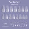 Five Angeles Tipex Nail Tips, Instant Apex Full Cover Gel Nail Tips Long Square Thicker Acrylic Nails,Strong Clear Pre-etched Press-on Nails,Matte Underside False Nails for Flat Nails