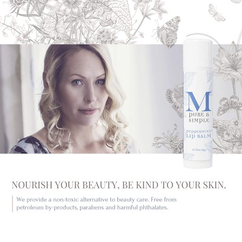 All Natural Peppermint Lip Balm (3 Pack) Made of Double Helix Water, Organic Coconut Oil, Organic Sunflower Oil, Peppermint Oil, Vitamin E (0.15 oz)