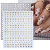 6 Sheets Shiny Star Nail Art Stickers Self-Adhesive 3D Nail Art Supplies Gold Sliver Black White Design Star Nail Decals Holographic Glitter Star Stickers for Acrylic Manicure DIY Women Nail Decor