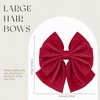 VOBOBE 2PCS Big Hair Bows for Women Girls, Black Red Satin Hair Bow Hair Clips Hair Accessories Barrettes for Adult Girls (Black+Red)