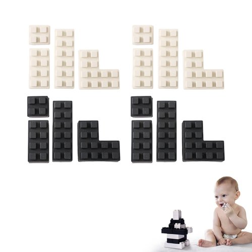 bopoobo Stacking Toys Soft Building Blocks, Silicone Montessori Educational Toy Toddler Sensory Learning, Baby Bath Toys, Girls Boy Gifts for Kids Age 1 2 3 Years Old