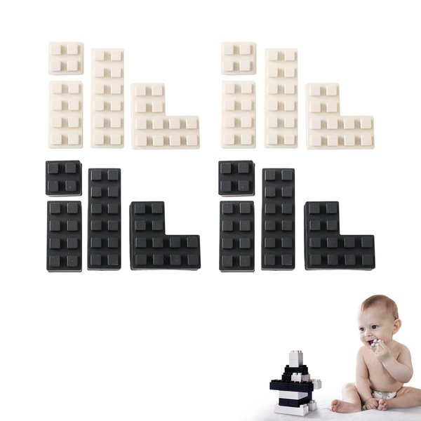 bopoobo Stacking Toys Soft Building Blocks, Silicone Montessori Educational Toy Toddler Sensory Learning, Baby Bath Toys, Girls Boy Gifts for Kids Age 1 2 3 Years Old